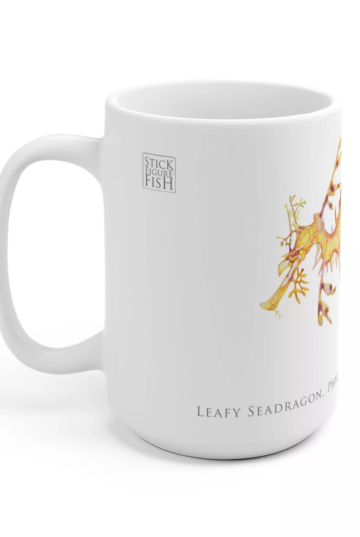 Leafy Seadragon, Phycodurus eques - Mug-Stick Figure Fish Illustration