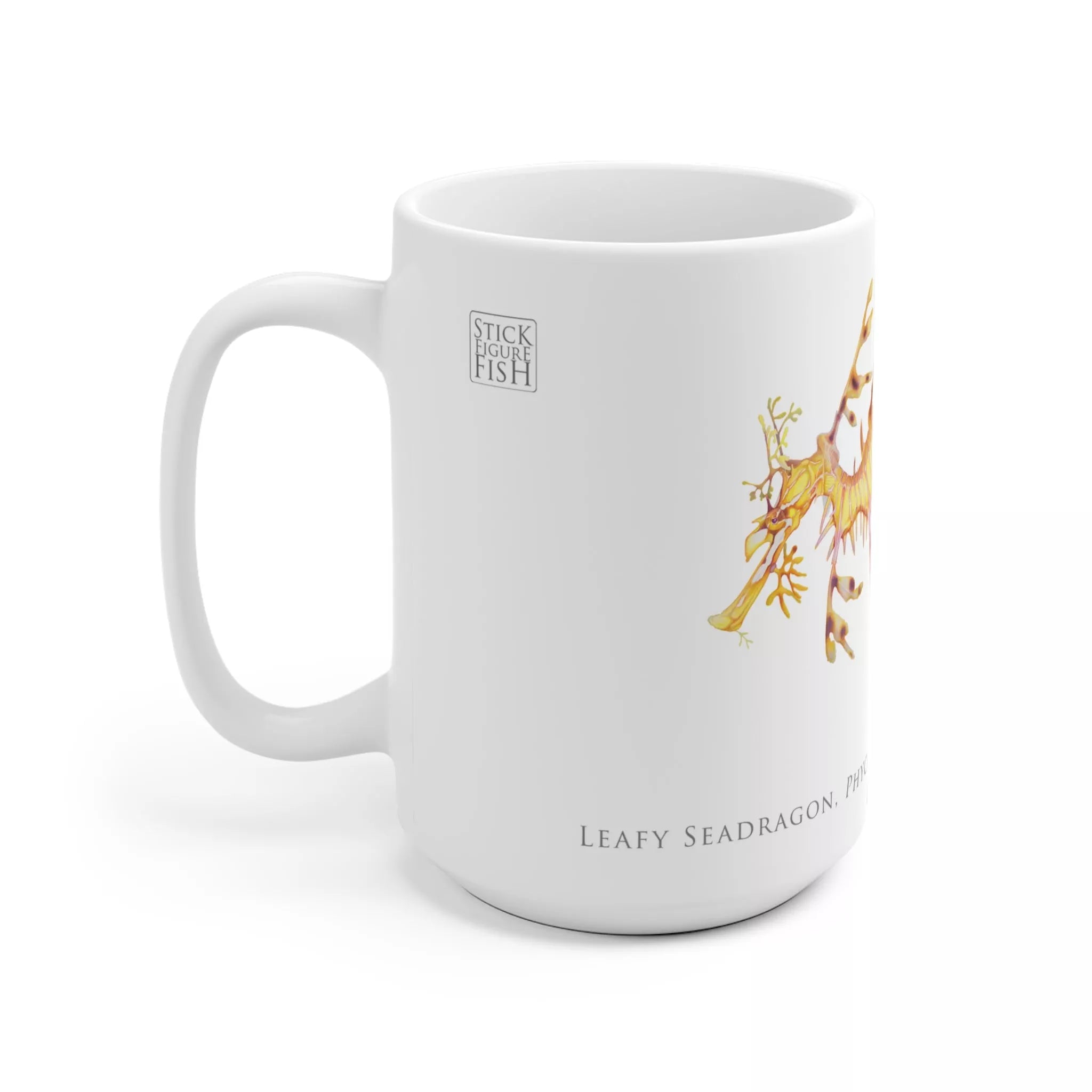 Leafy Seadragon, Phycodurus eques - Mug-Stick Figure Fish Illustration