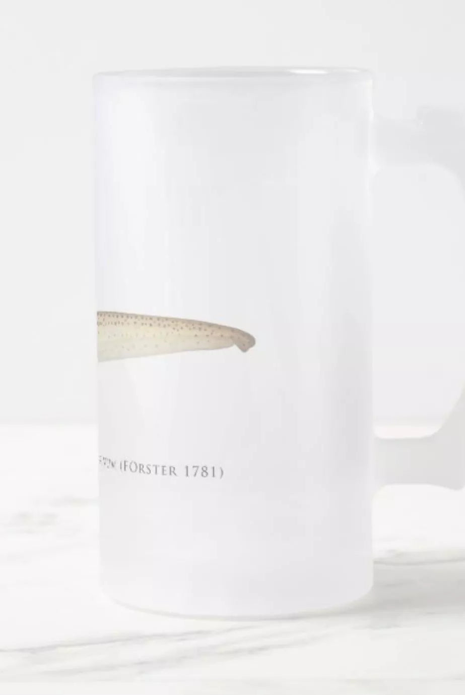 Leopard Shark - Frosted Glass Stein-Stick Figure Fish Illustration