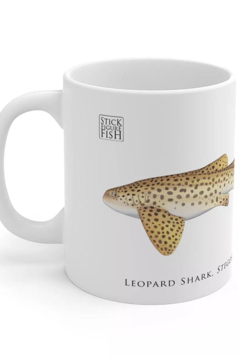 Leopard Shark Mug-Stick Figure Fish Illustration
