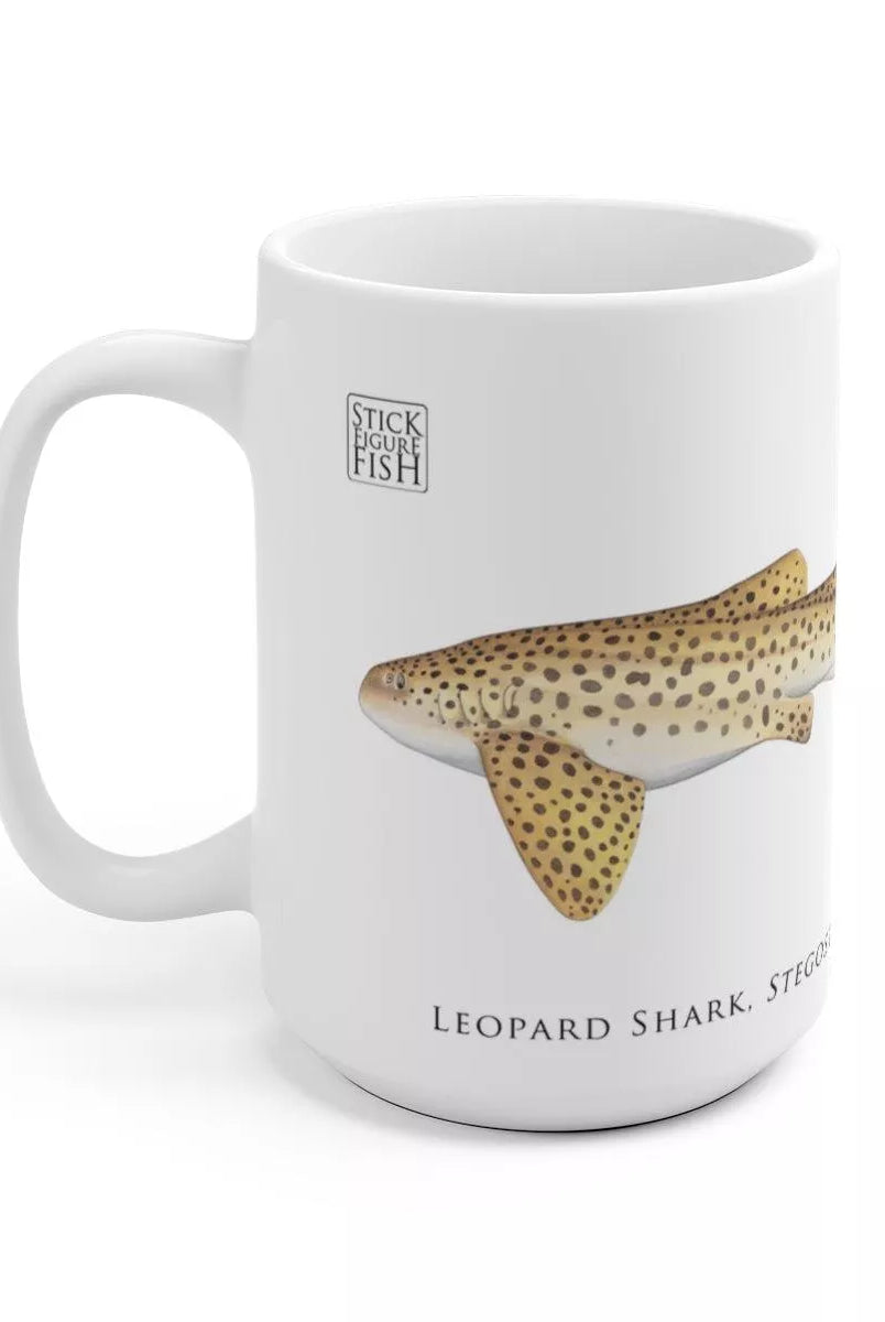 Leopard Shark Mug-Stick Figure Fish Illustration