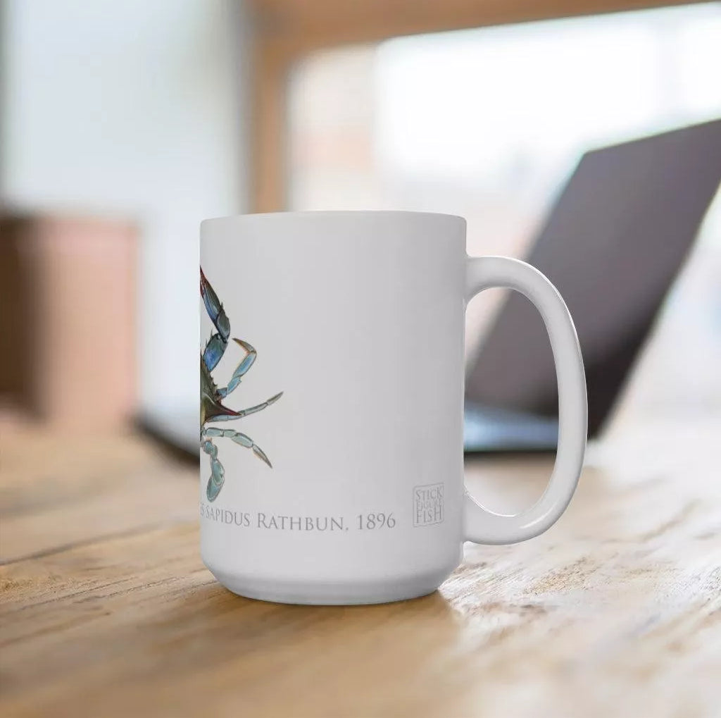 Louisiana Blue Crab Mug-Stick Figure Fish Illustration