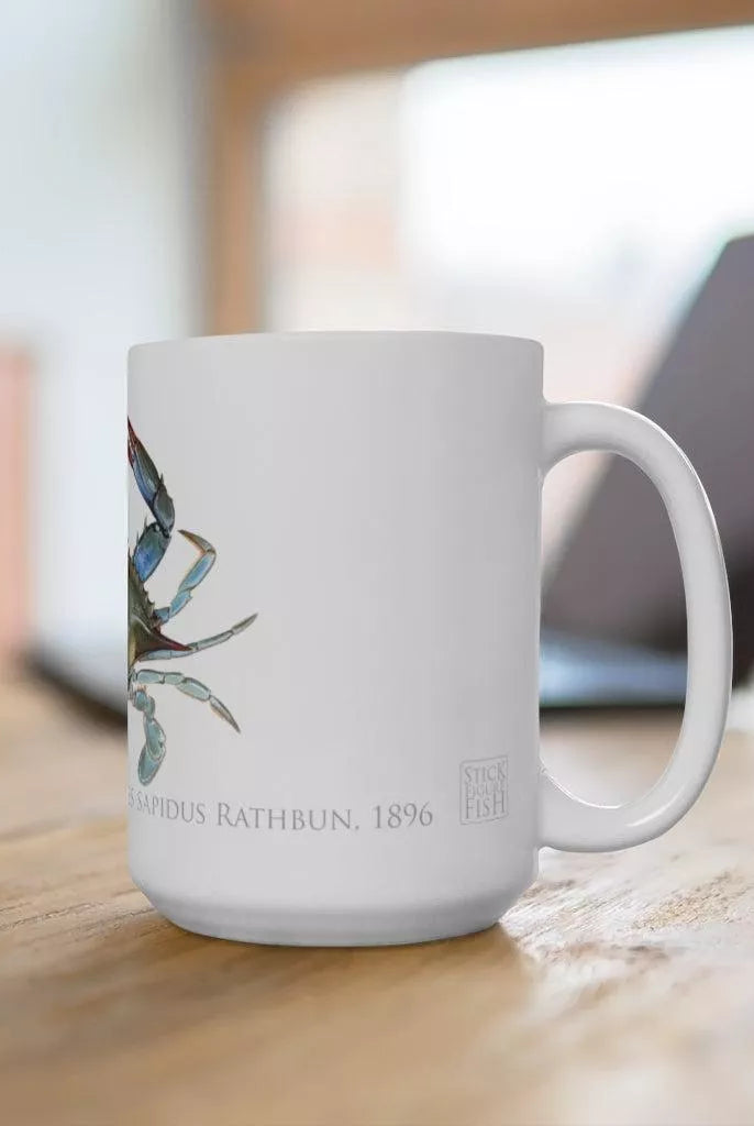 Louisiana Blue Crab Mug-Stick Figure Fish Illustration
