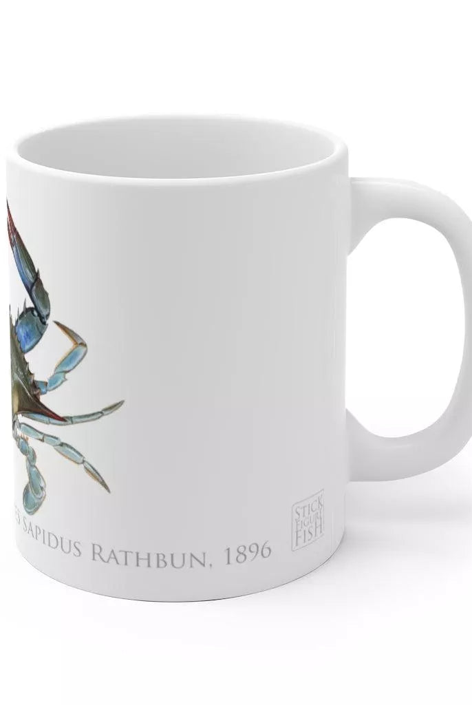 Louisiana Blue Crab Mug-Stick Figure Fish Illustration
