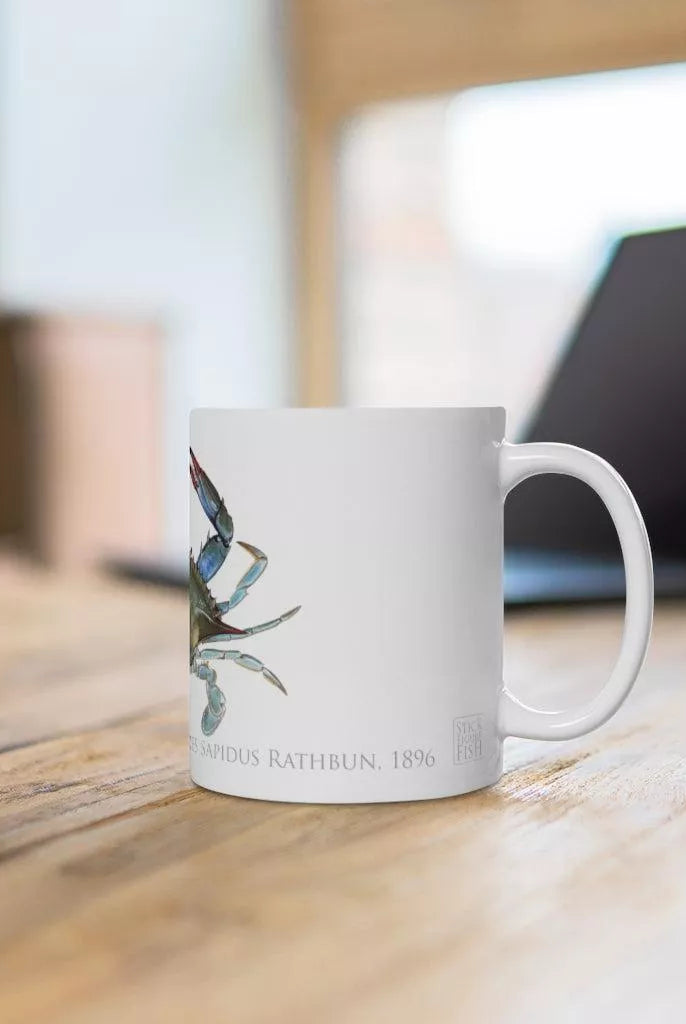 Louisiana Blue Crab Mug-Stick Figure Fish Illustration
