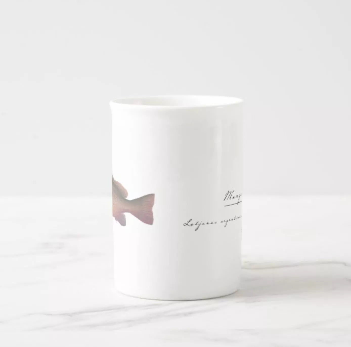 Mangrove Jack - Fine Bone China Mug-Stick Figure Fish Illustration