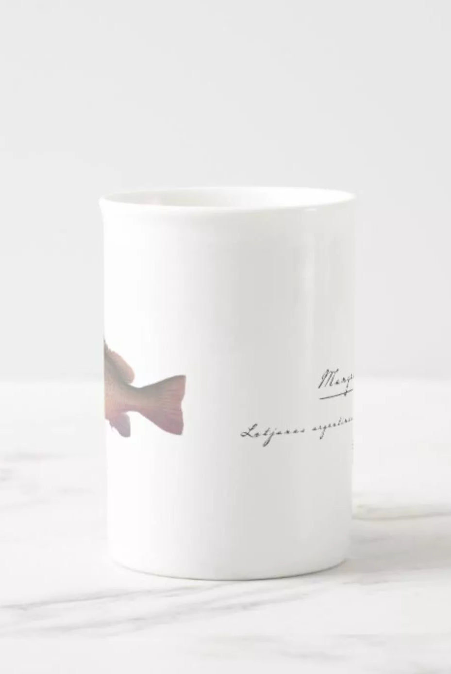 Mangrove Jack - Fine Bone China Mug-Stick Figure Fish Illustration
