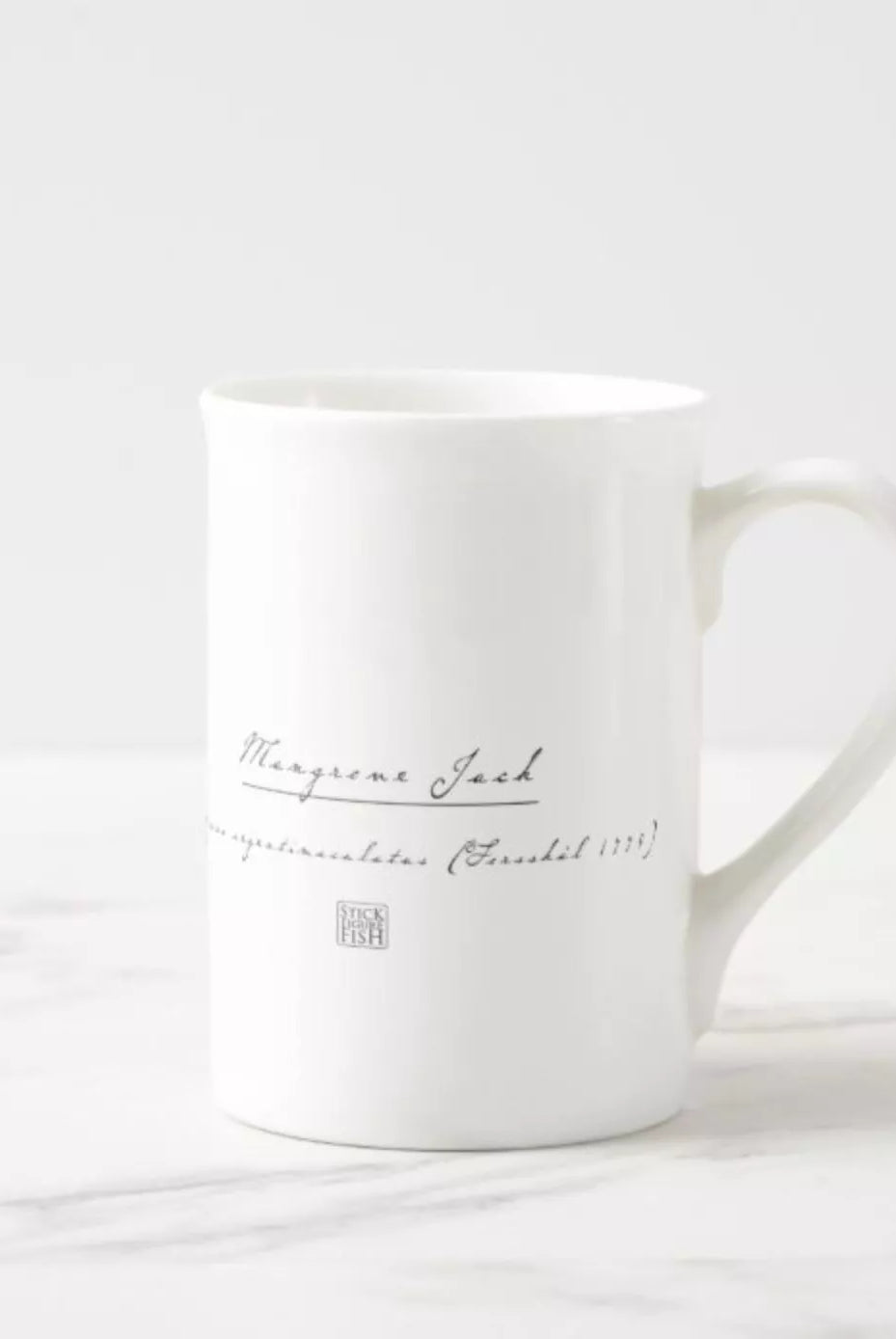 Mangrove Jack - Fine Bone China Mug-Stick Figure Fish Illustration