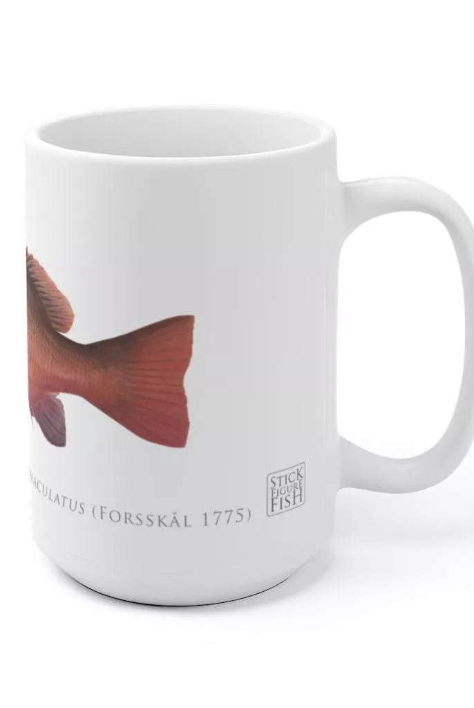 Mangrove Jack Mug-Stick Figure Fish Illustration