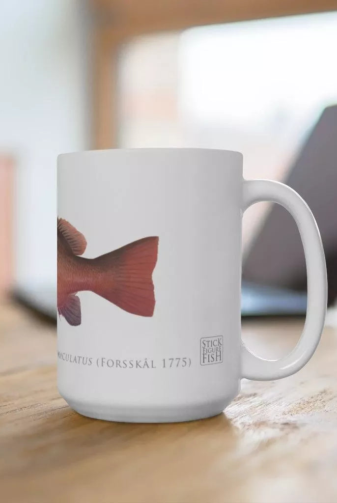Mangrove Jack Mug-Stick Figure Fish Illustration