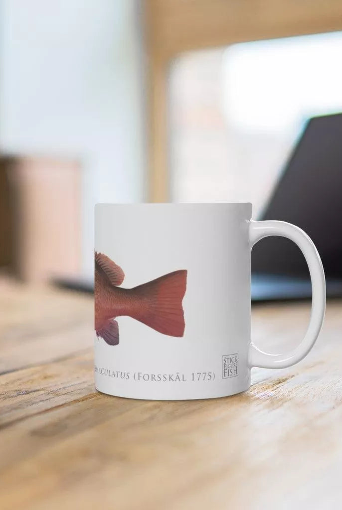Mangrove Jack Mug-Stick Figure Fish Illustration