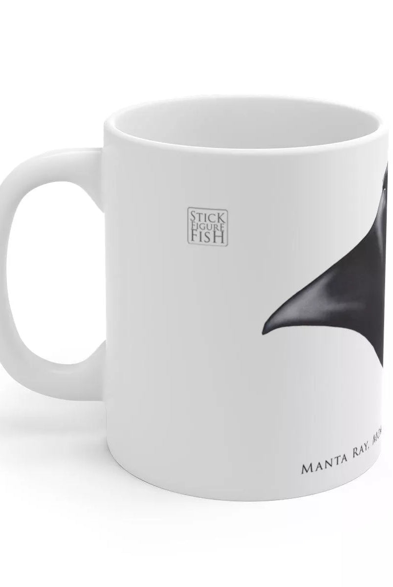 Manta Ray Mug-Stick Figure Fish Illustration
