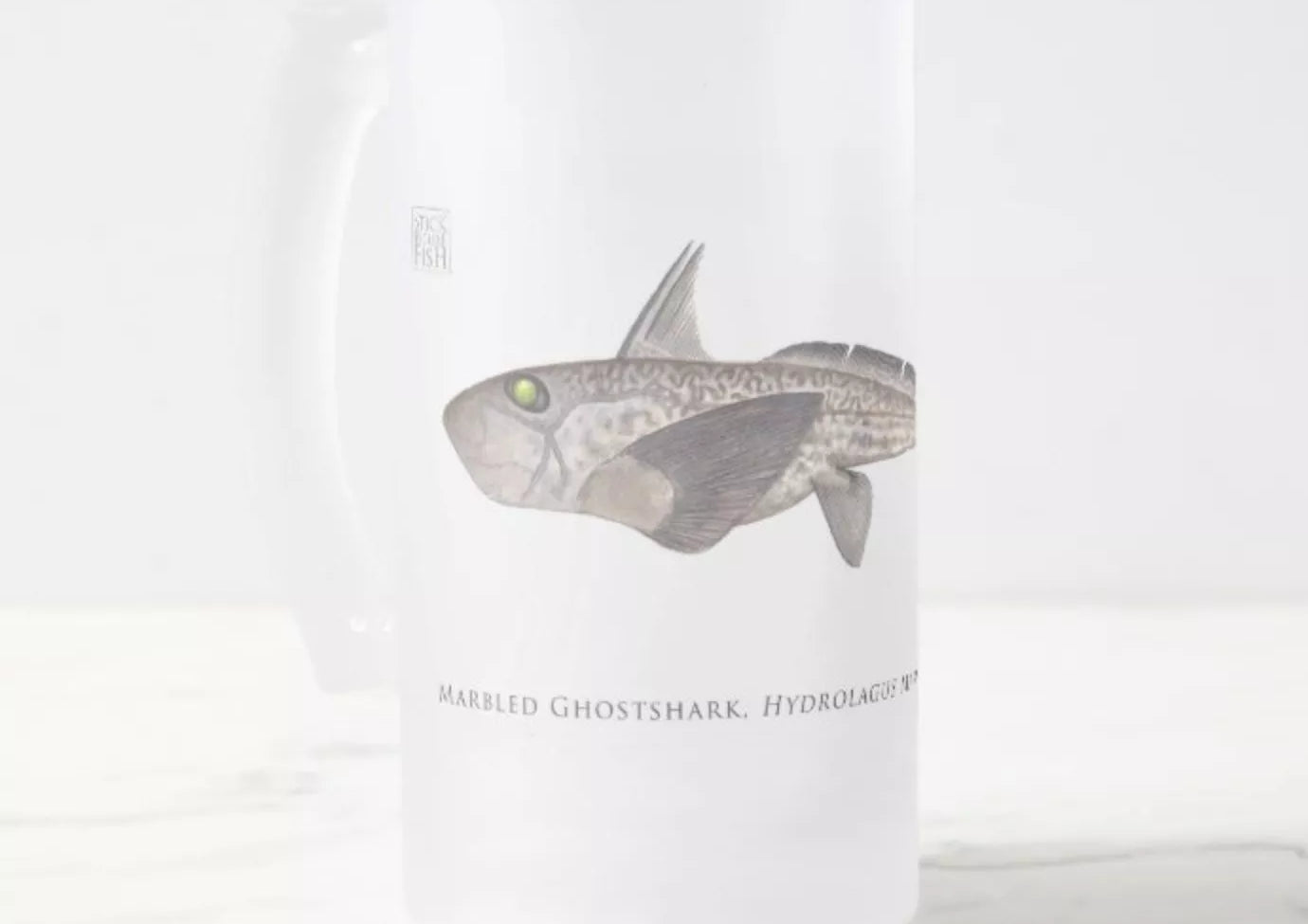 Marbled Ghostshark - Frosted Glass Stein-Stick Figure Fish Illustration