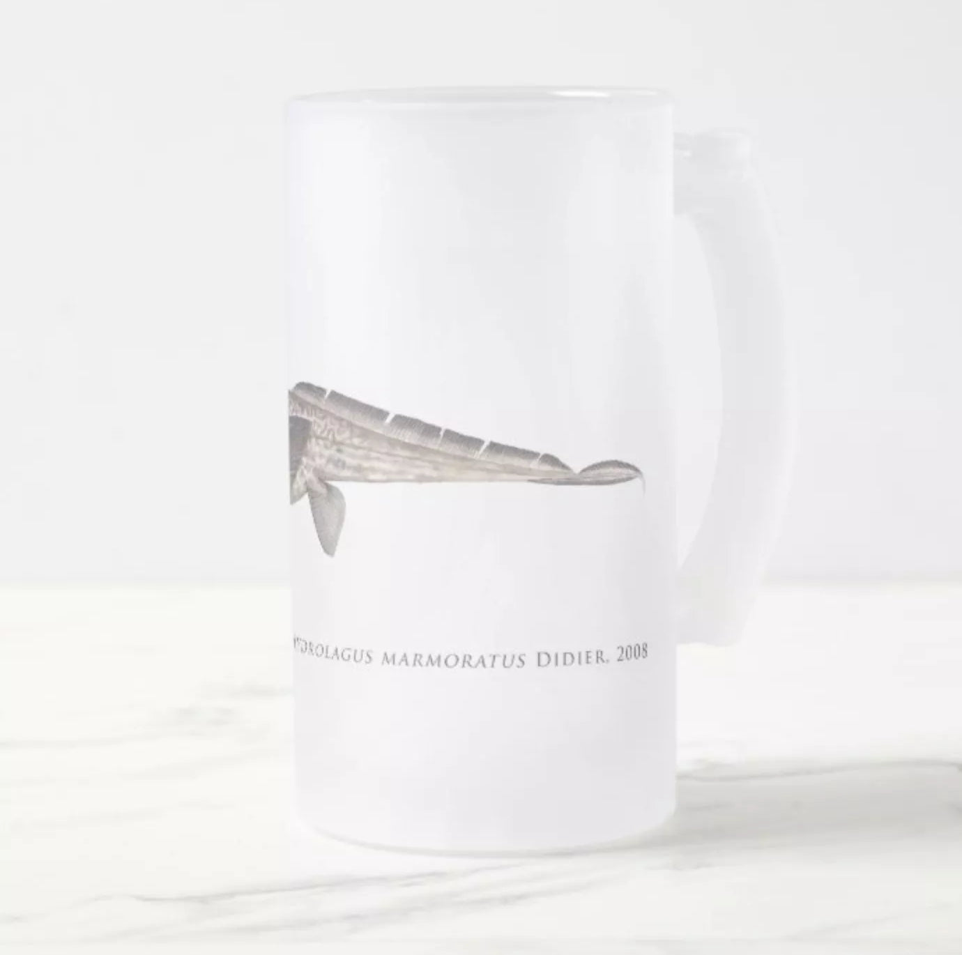 Marbled Ghostshark - Frosted Glass Stein-Stick Figure Fish Illustration