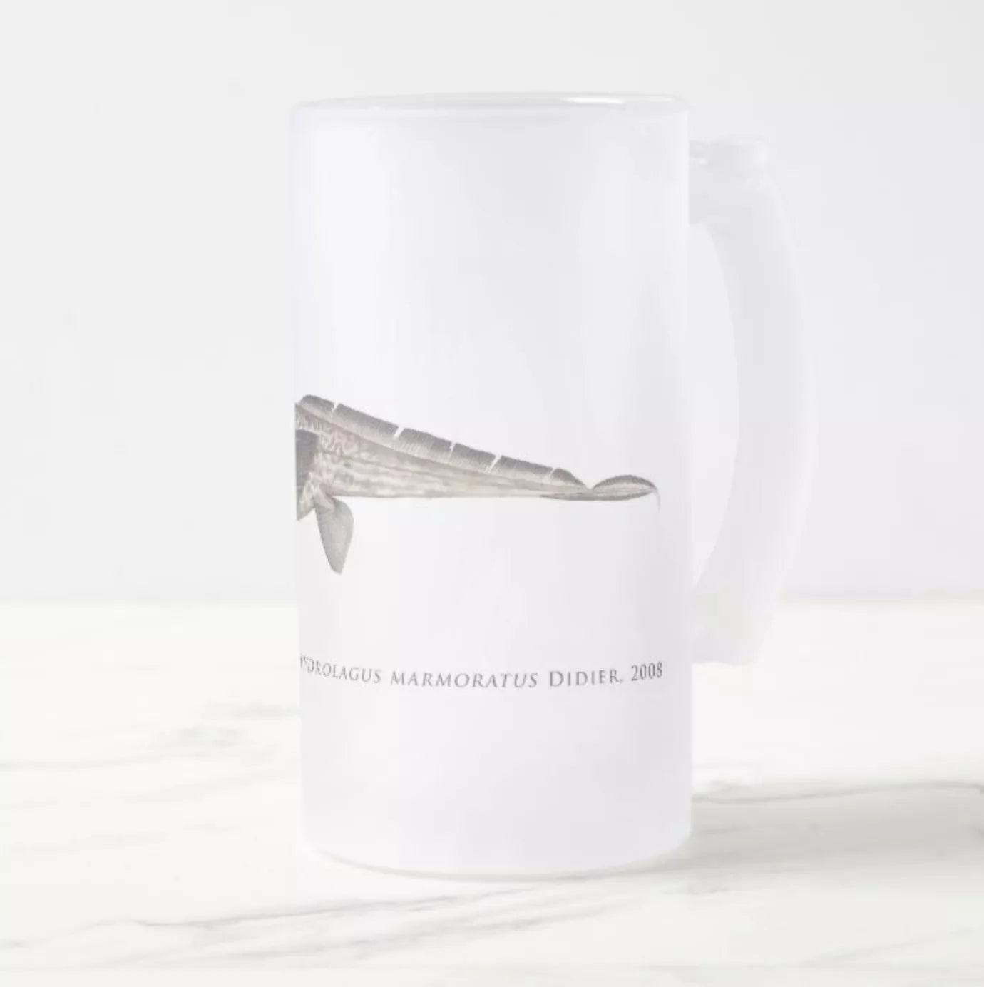 Marbled Ghostshark - Frosted Glass Stein-Stick Figure Fish Illustration