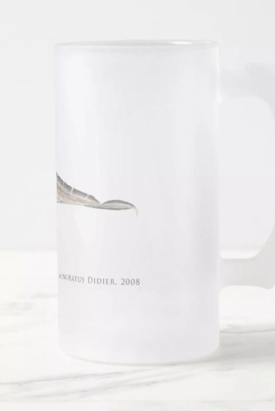 Marbled Ghostshark - Frosted Glass Stein-Stick Figure Fish Illustration