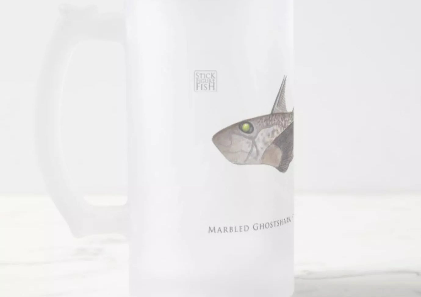 Marbled Ghostshark - Frosted Glass Stein-Stick Figure Fish Illustration