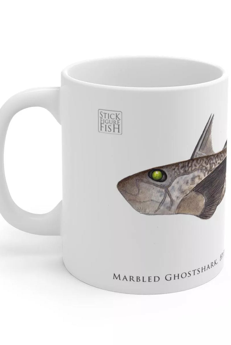 Marbled Ghostshark Mug-Stick Figure Fish Illustration