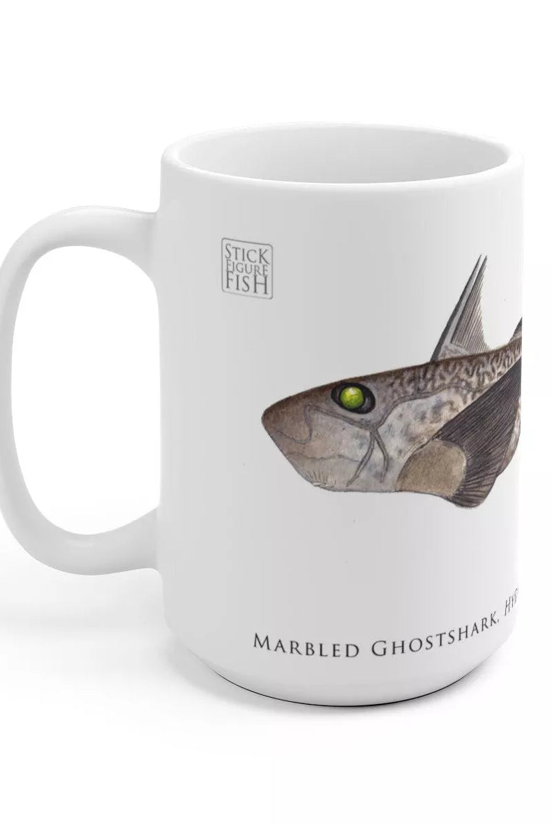 Marbled Ghostshark Mug-Stick Figure Fish Illustration
