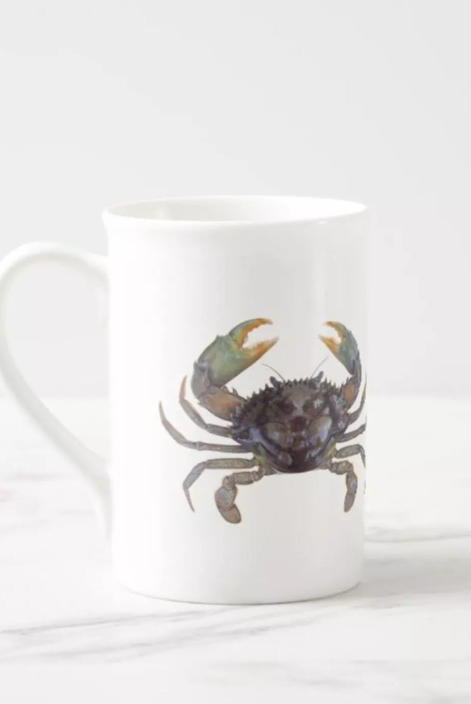 Mud Crab - Fine Bone China Mug-Stick Figure Fish Illustration