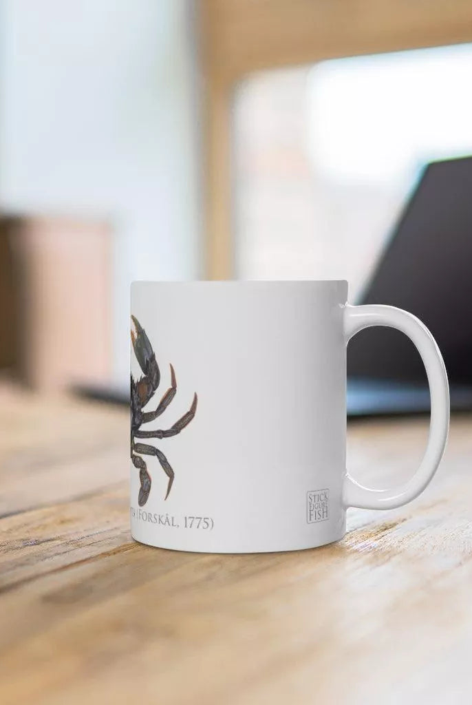 Mud Crab Mug-Stick Figure Fish Illustration