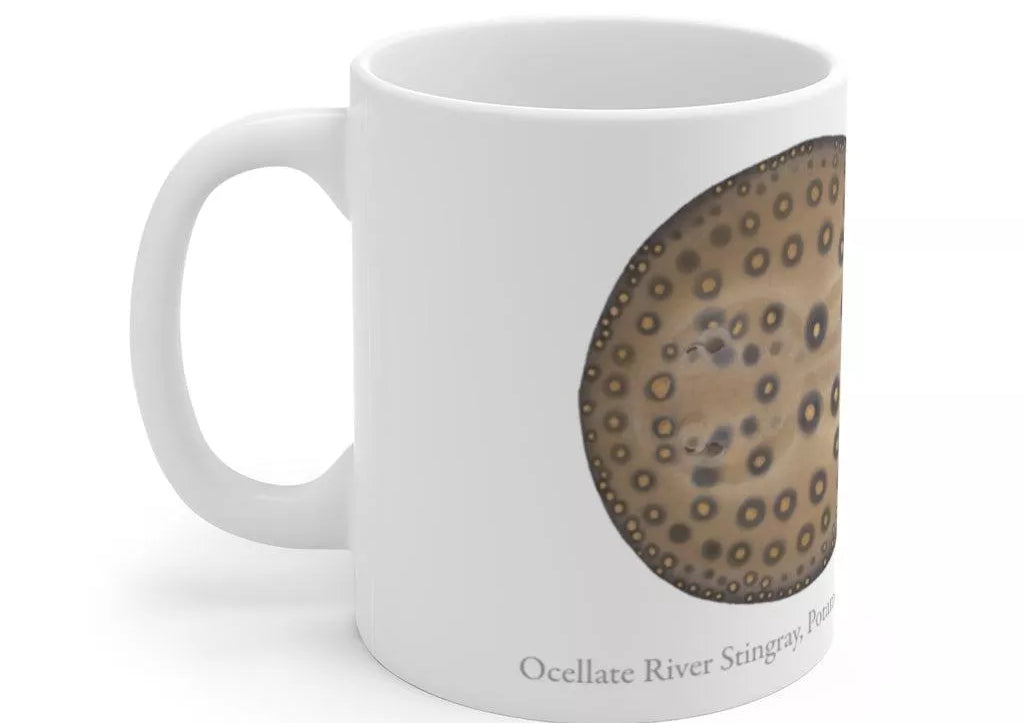 Ocellate River Stingray Mug-Stick Figure Fish Illustration