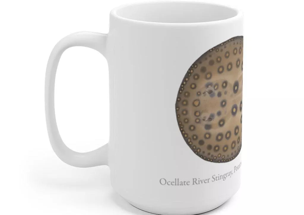 Ocellate River Stingray Mug-Stick Figure Fish Illustration