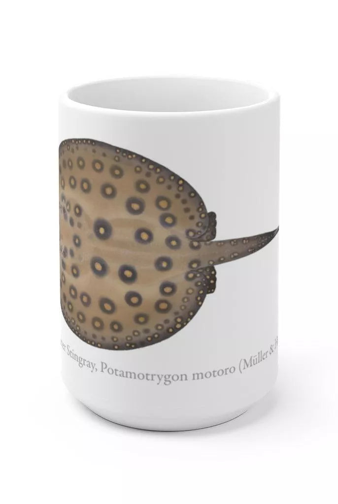 Ocellate River Stingray Mug-Stick Figure Fish Illustration