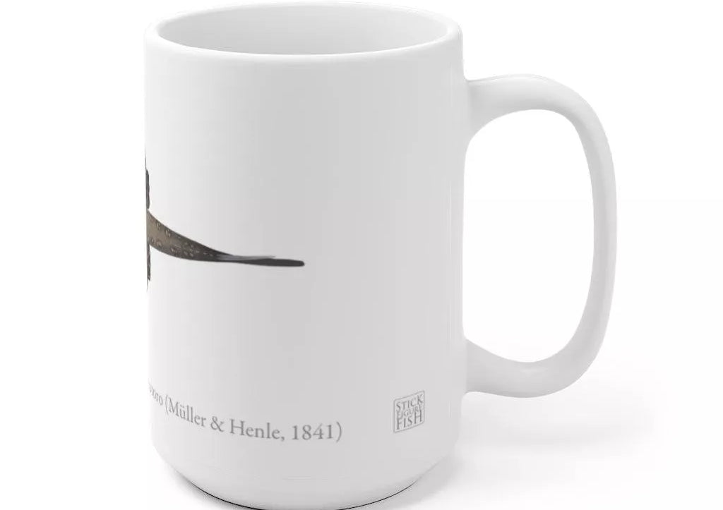 Ocellate River Stingray Mug-Stick Figure Fish Illustration