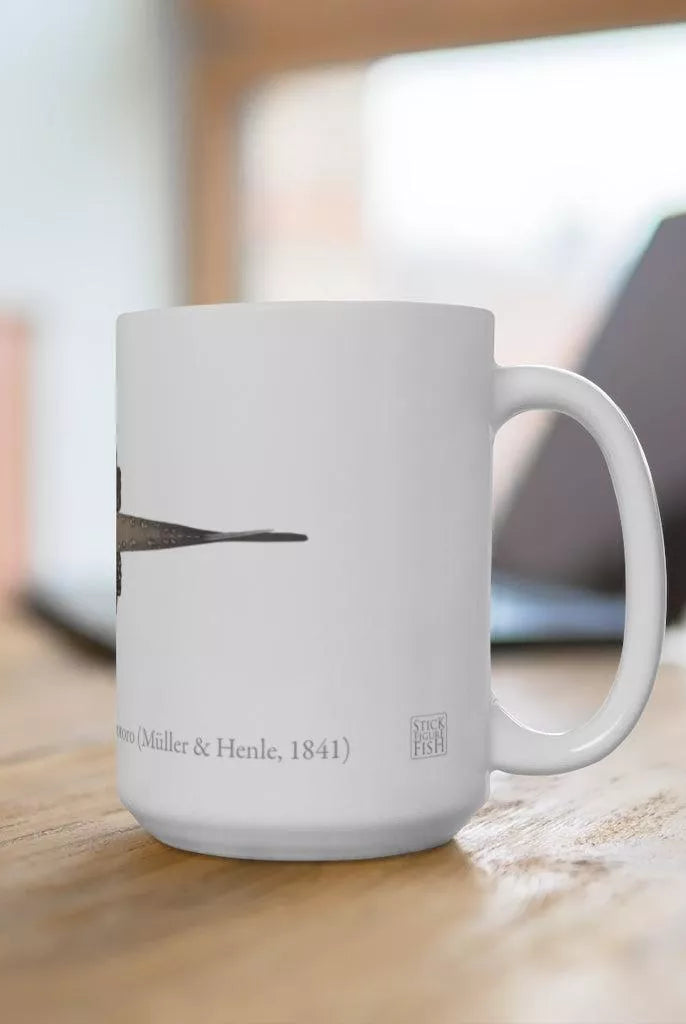 Ocellate River Stingray Mug-Stick Figure Fish Illustration