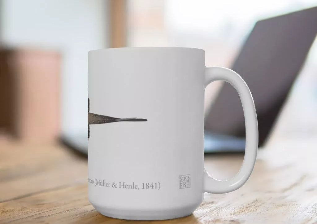 Ocellate River Stingray Mug-Stick Figure Fish Illustration