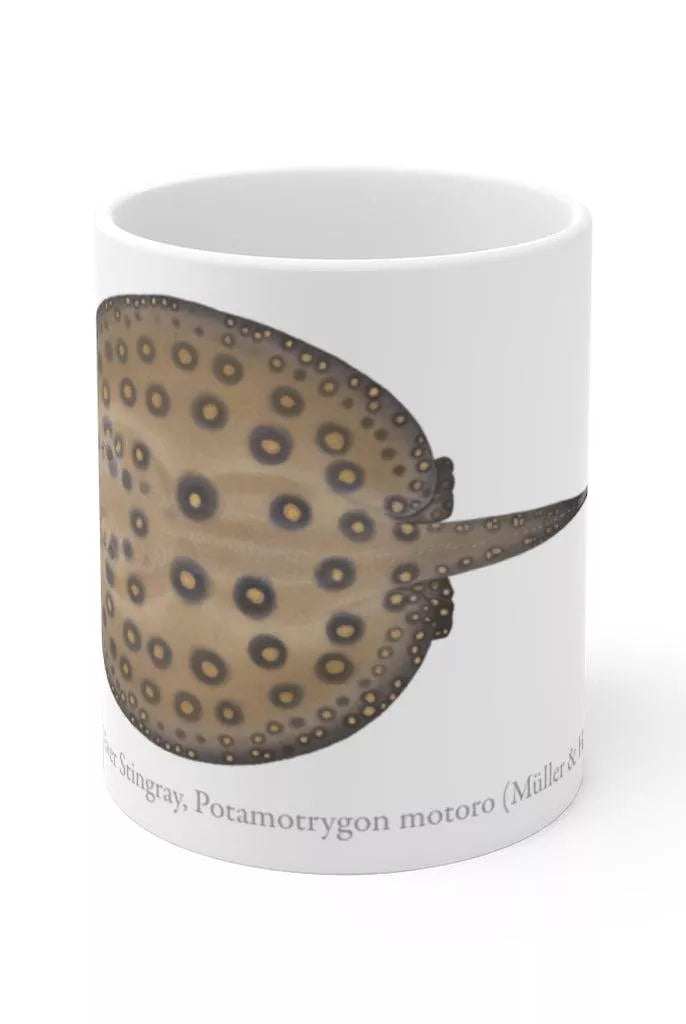 Ocellate River Stingray Mug-Stick Figure Fish Illustration