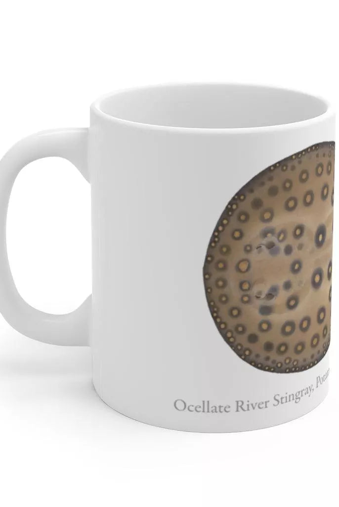 Ocellate River Stingray Mug-Stick Figure Fish Illustration