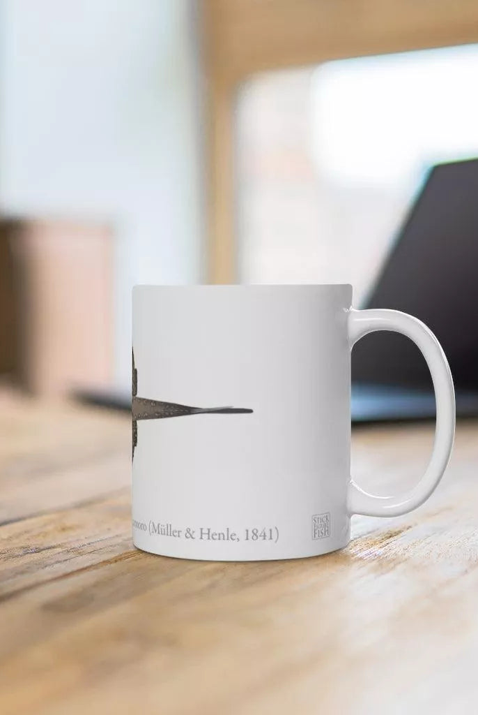 Ocellate River Stingray Mug-Stick Figure Fish Illustration