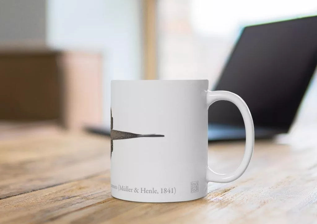 Ocellate River Stingray Mug-Stick Figure Fish Illustration
