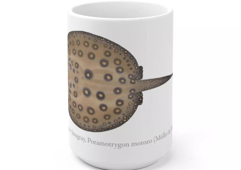 Ocellate River Stingray Mug-Stick Figure Fish Illustration
