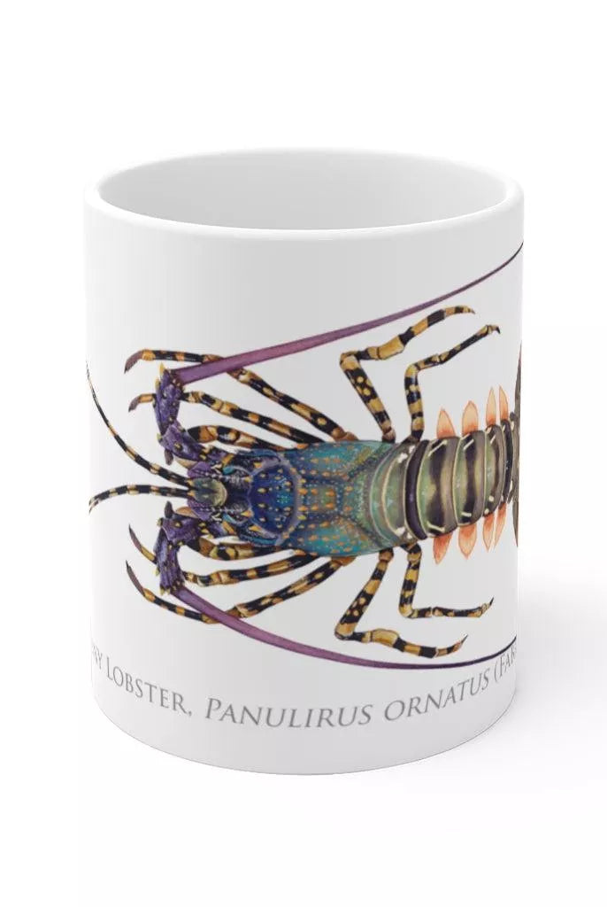 Ornate Spiny Lobster Mug-Stick Figure Fish Illustration