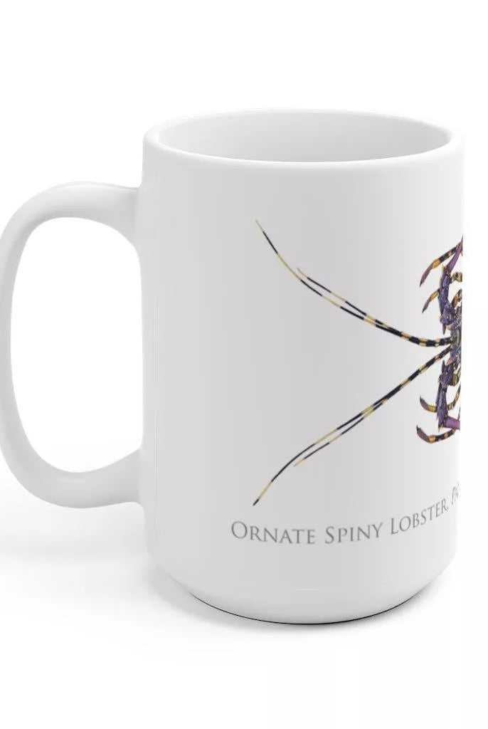 Ornate Spiny Lobster Mug-Stick Figure Fish Illustration