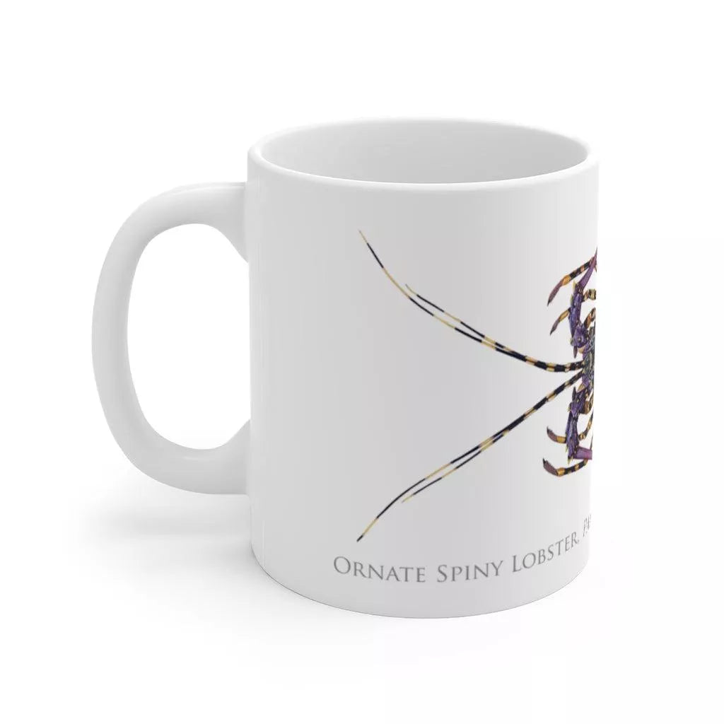 Ornate Spiny Lobster Mug-Stick Figure Fish Illustration