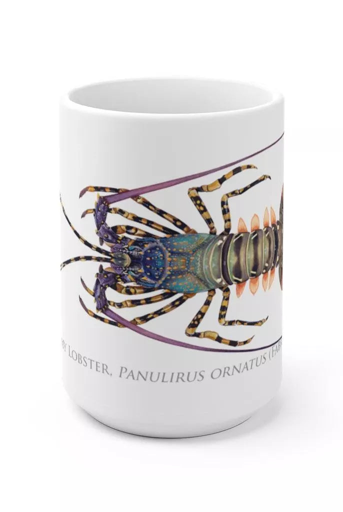 Ornate Spiny Lobster Mug-Stick Figure Fish Illustration