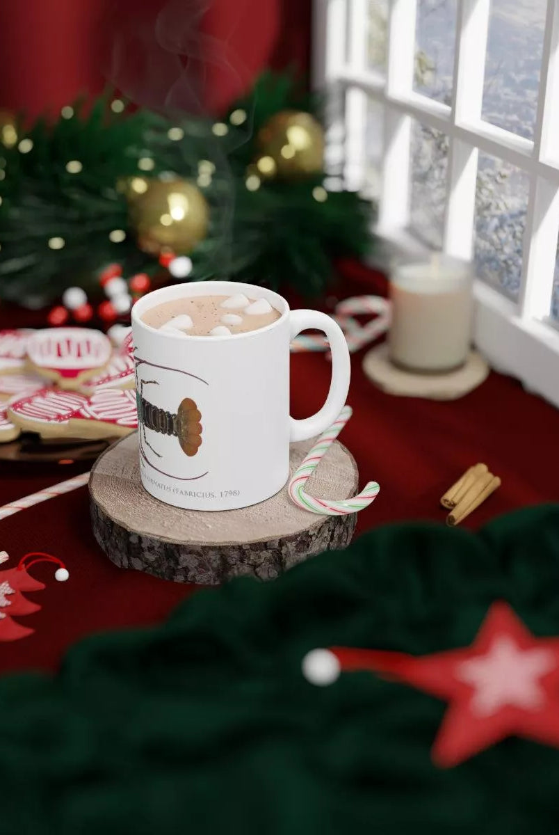 Ornate Spiny Lobster Mug - Version 2 (Detailed)-Stick Figure Fish Illustration