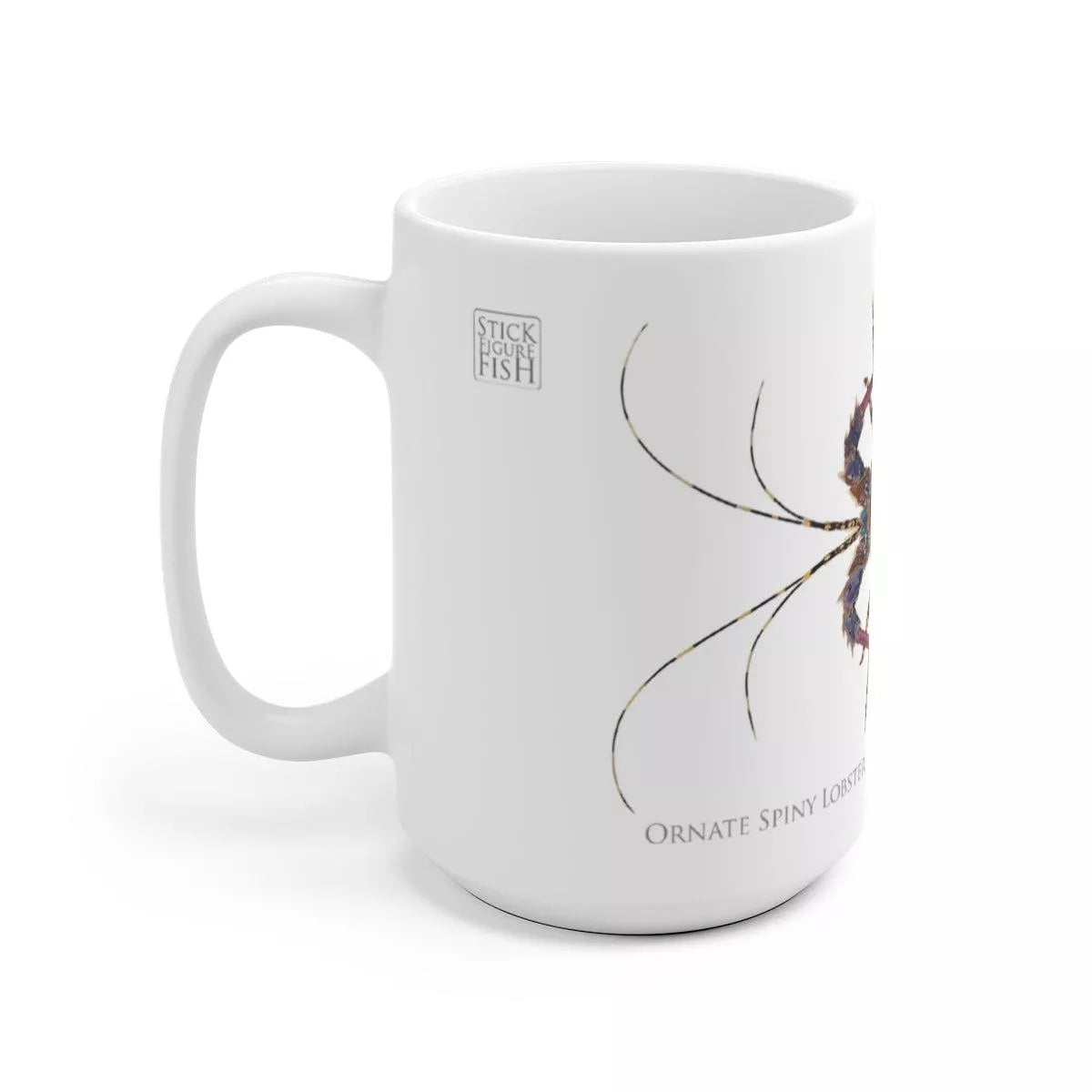 Ornate Spiny Lobster Mug - Version 2 (Detailed)-Stick Figure Fish Illustration