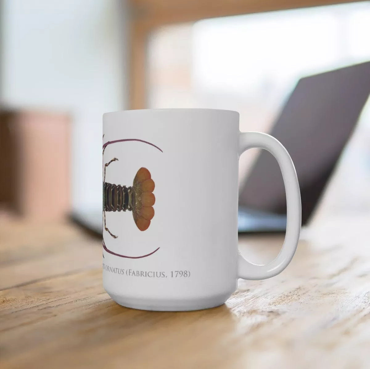 Ornate Spiny Lobster Mug - Version 2 (Detailed)-Stick Figure Fish Illustration
