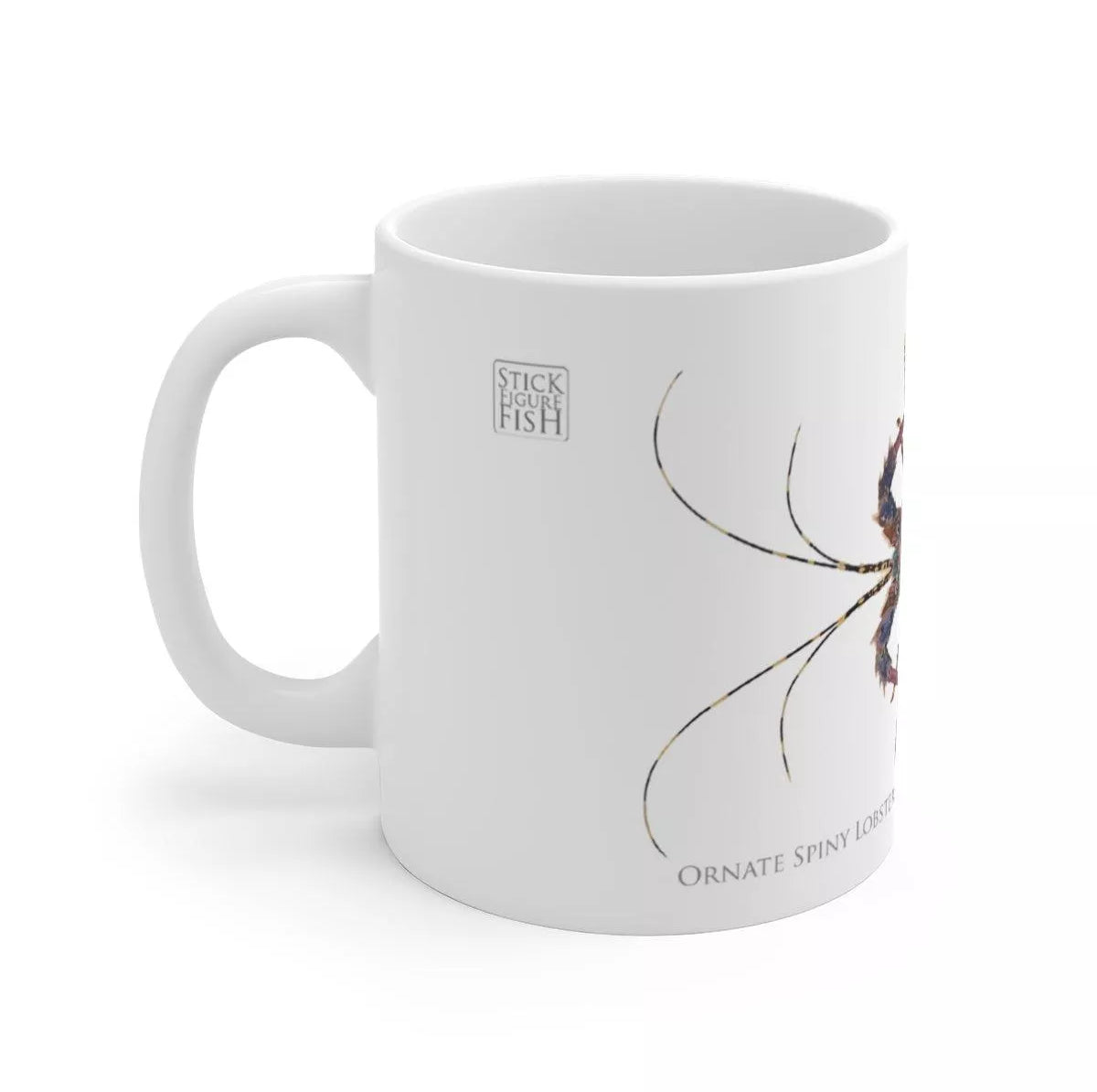 Ornate Spiny Lobster Mug - Version 2 (Detailed)-Stick Figure Fish Illustration
