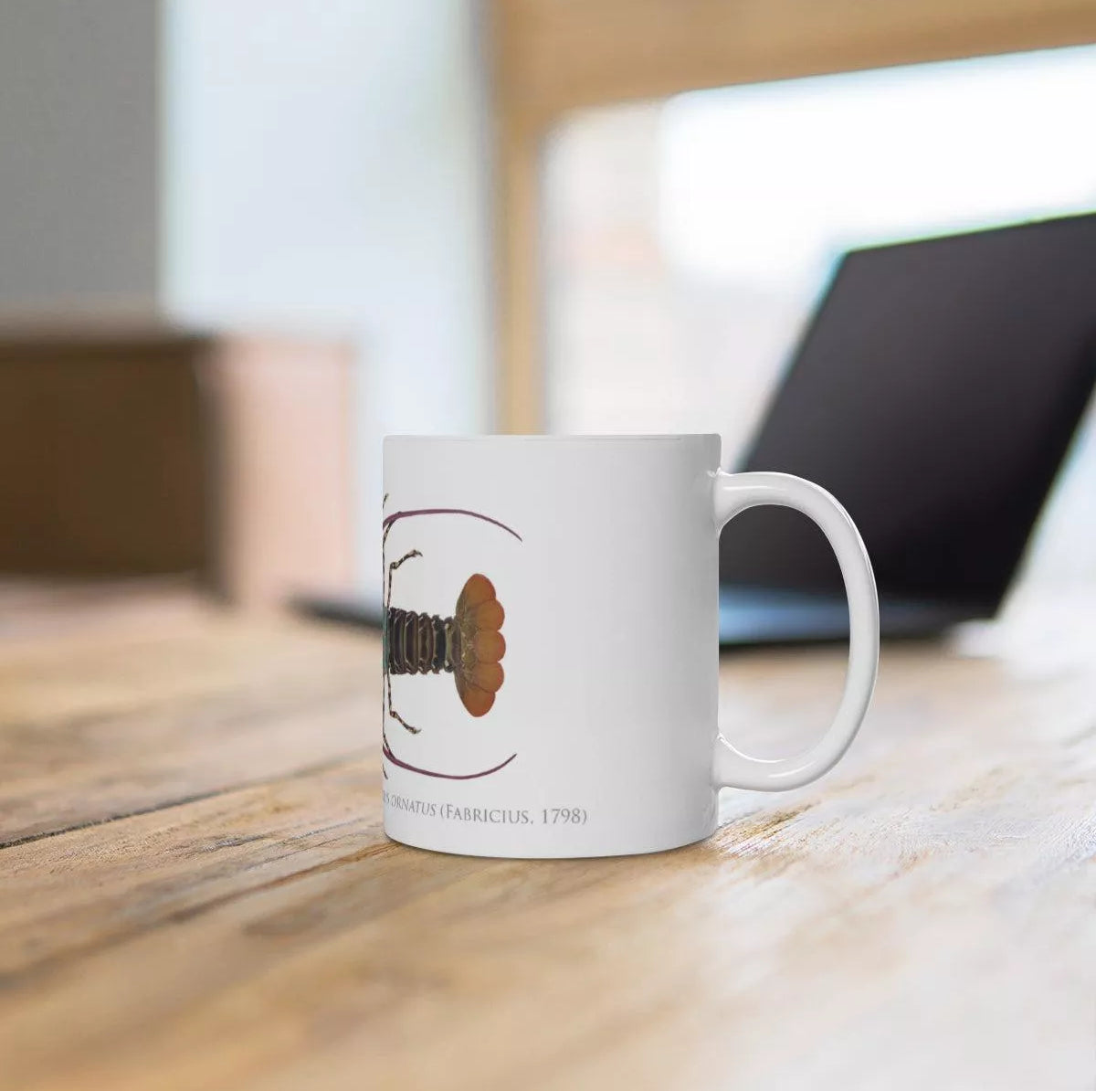 Ornate Spiny Lobster Mug - Version 2 (Detailed)-Stick Figure Fish Illustration