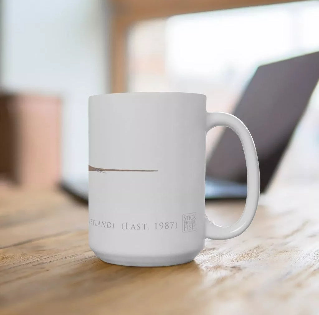 Painted Maskray Mug-Stick Figure Fish Illustration