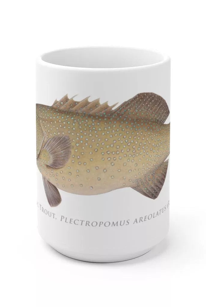 Passionfruit Coral Trout Mug-Stick Figure Fish Illustration