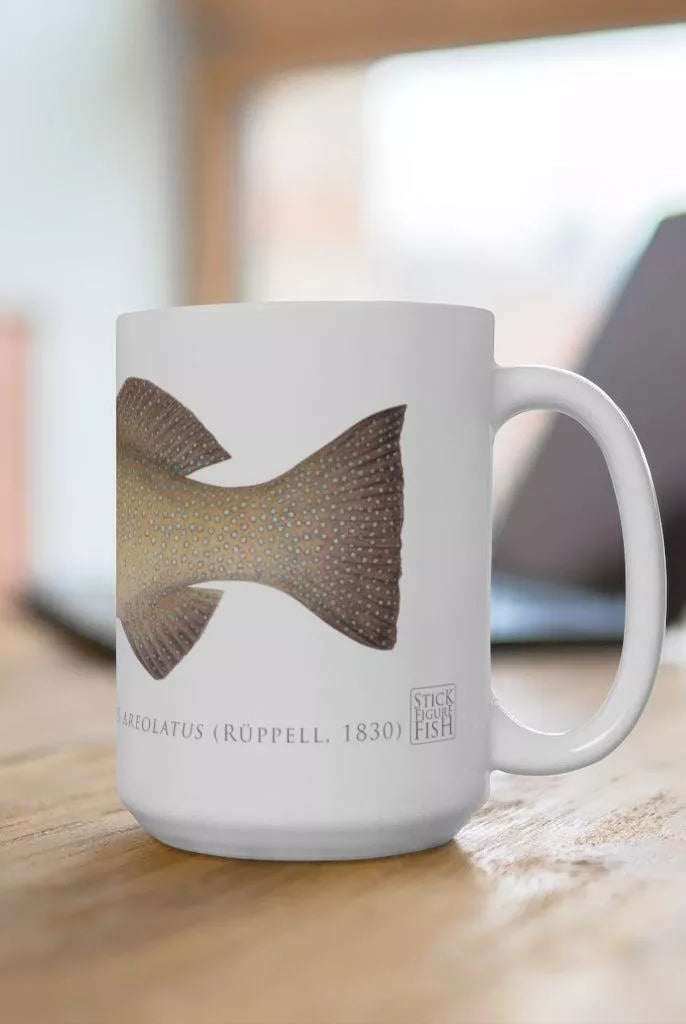 Passionfruit Coral Trout Mug-Stick Figure Fish Illustration