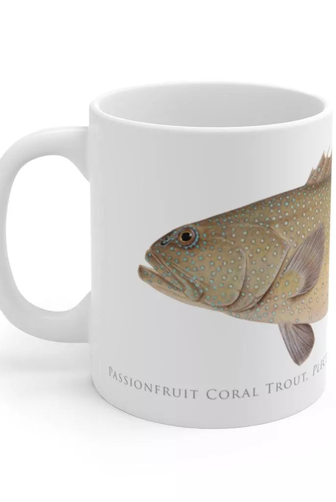 Passionfruit Coral Trout Mug-Stick Figure Fish Illustration