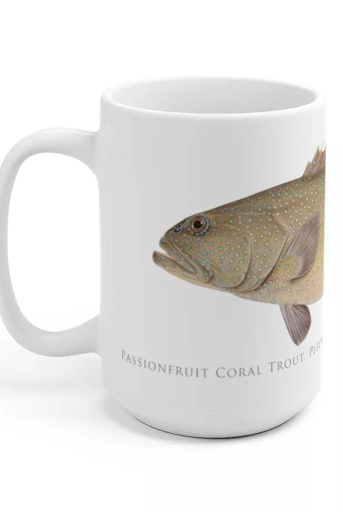Passionfruit Coral Trout Mug-Stick Figure Fish Illustration